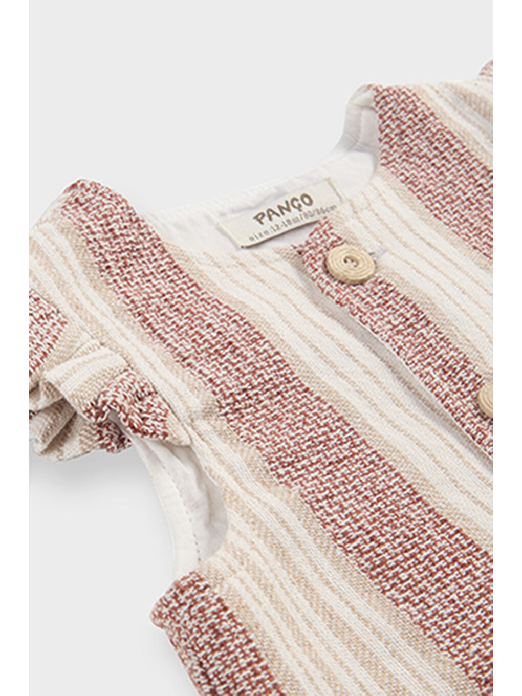 Kız Bebek Çizgi Desenli Ekru Ceket-2