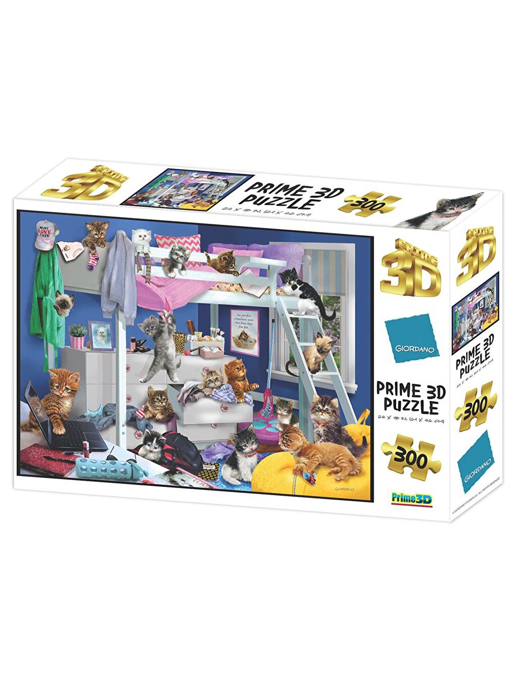 Prime 3D Giordano Yatak Odası Kedileri Puzzle 300 Parça 12236