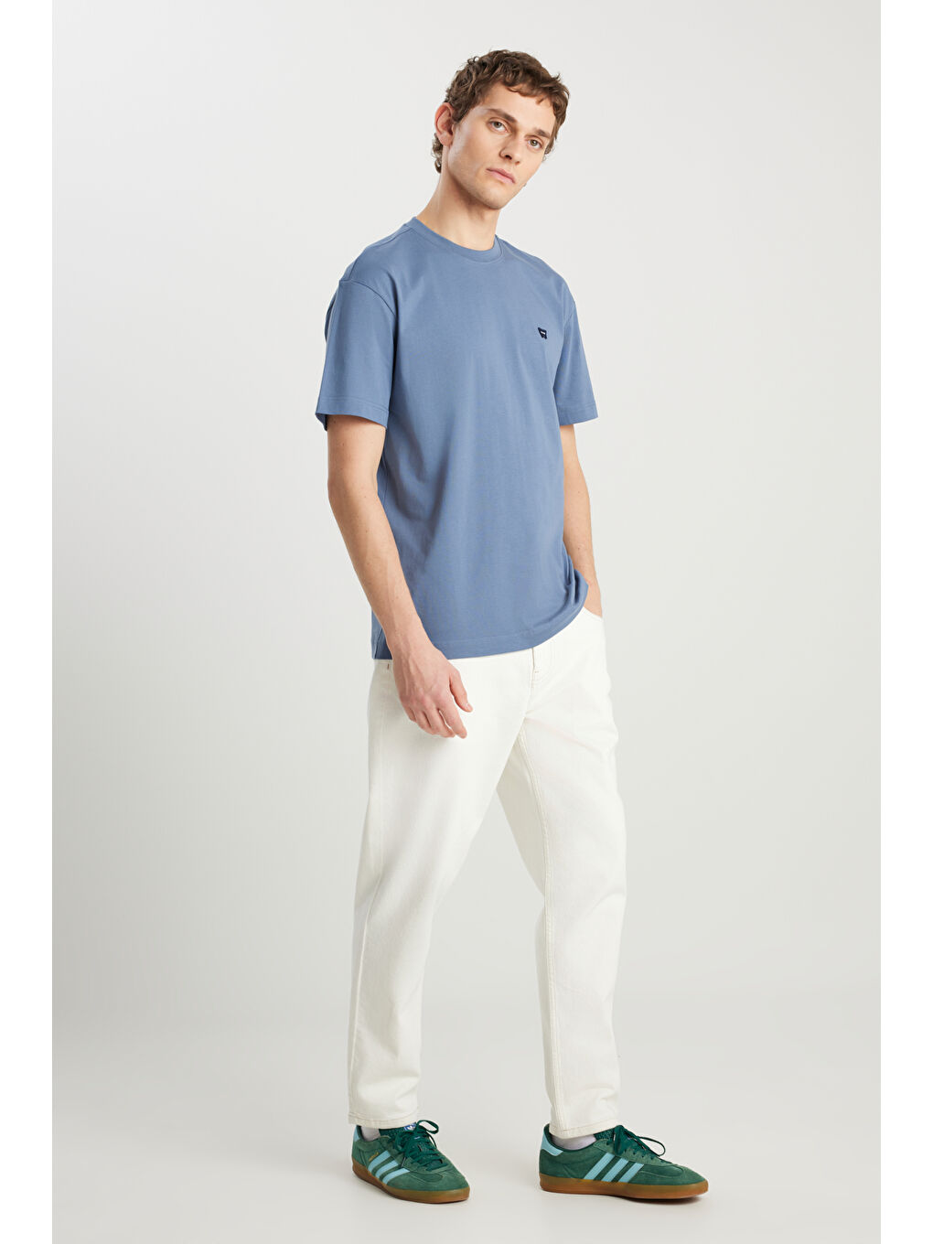 %100  Pamuk Frank Relaxed Fit Beyaz Jean Denim Pantolon-1