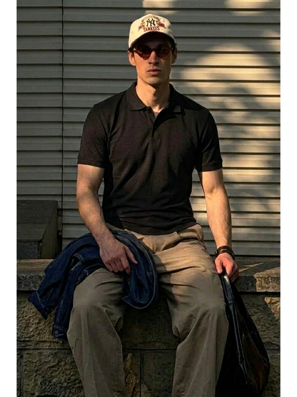 Erkek Klasik Slim Fit Siyah Polo Yaka Tişört-1