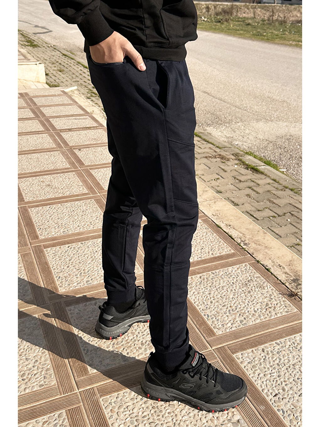 Paçası Beli Lastikli 3 Cepli Fermuar Detaylı Erkek Eşofman Altı 6630 Lacivert-3