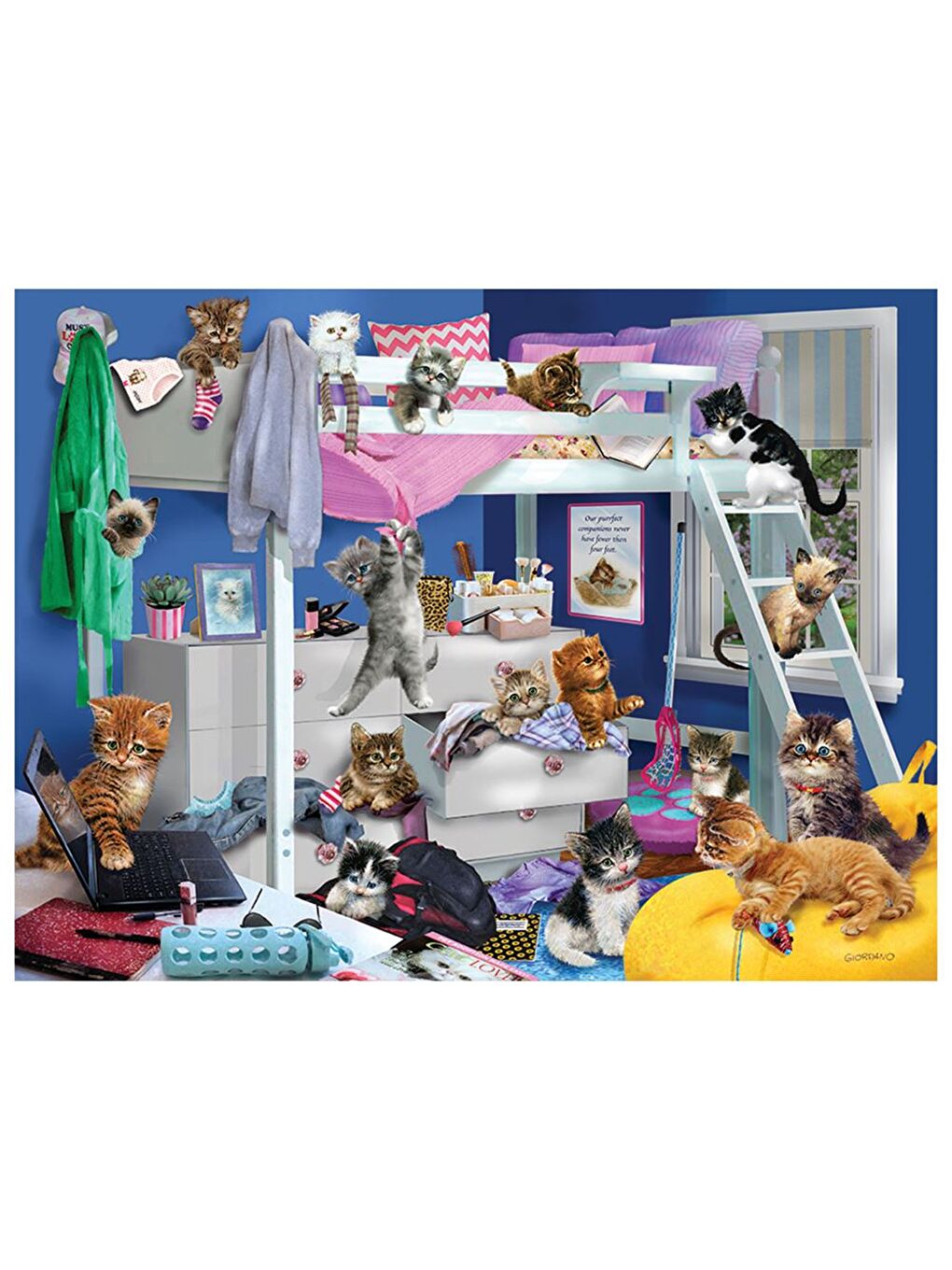 Prime 3D Giordano Yatak Odası Kedileri Puzzle 300 Parça 12236 - 1