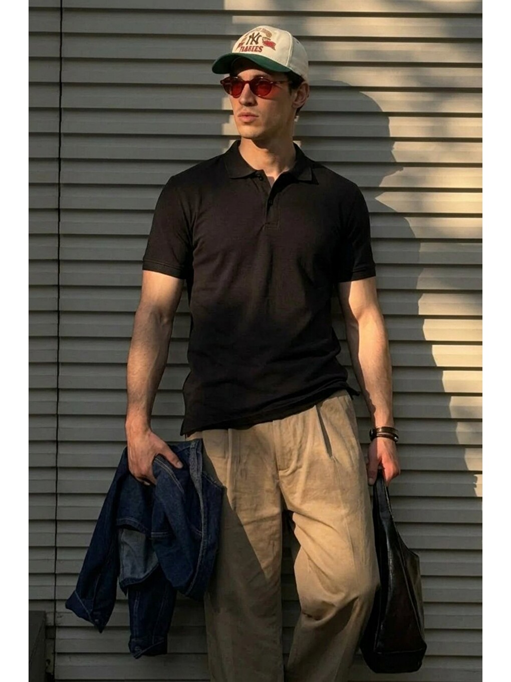 Erkek Klasik Slim Fit Siyah Polo Yaka Tişört-2