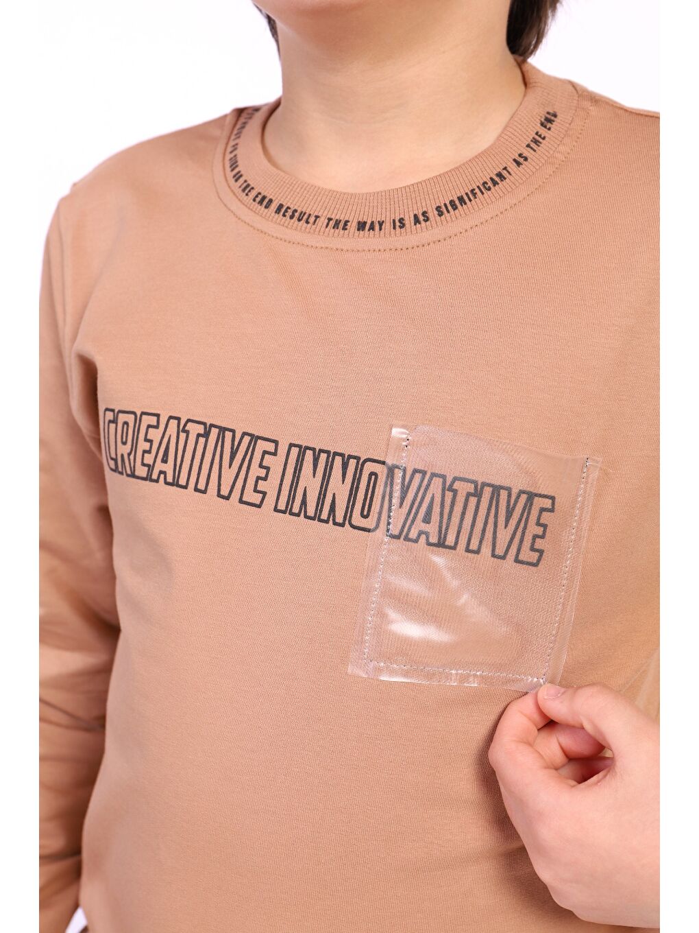 Kahverengi Erkek Çocuk Creatıve Innovatıve Baskılı Sweatshirt-1