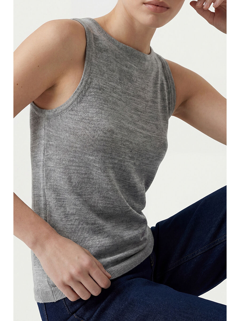 Kadın Askılı Örme Atlet 15935 - Gri-5