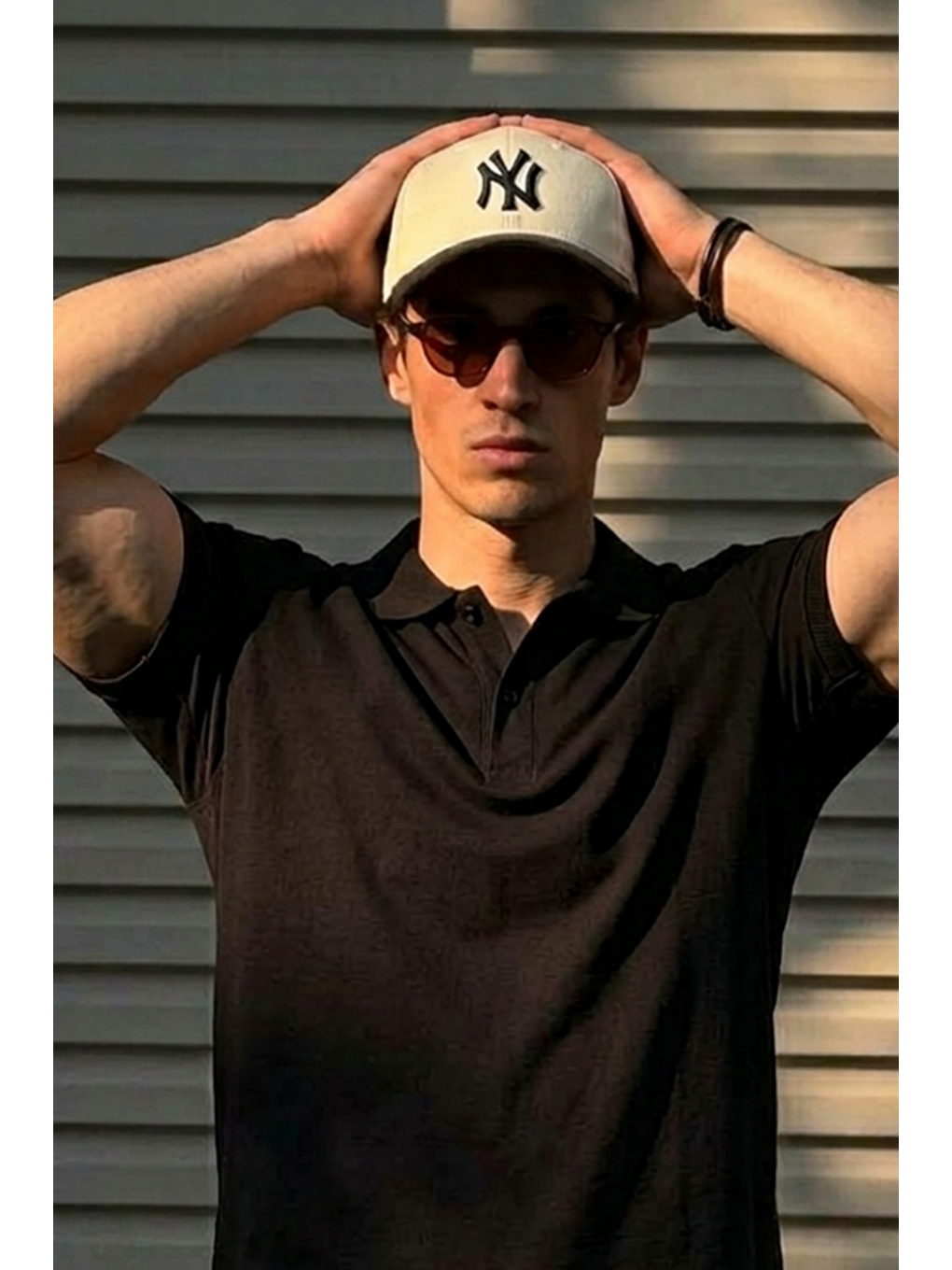 Erkek Klasik Slim Fit Siyah Polo Yaka Tişört-5