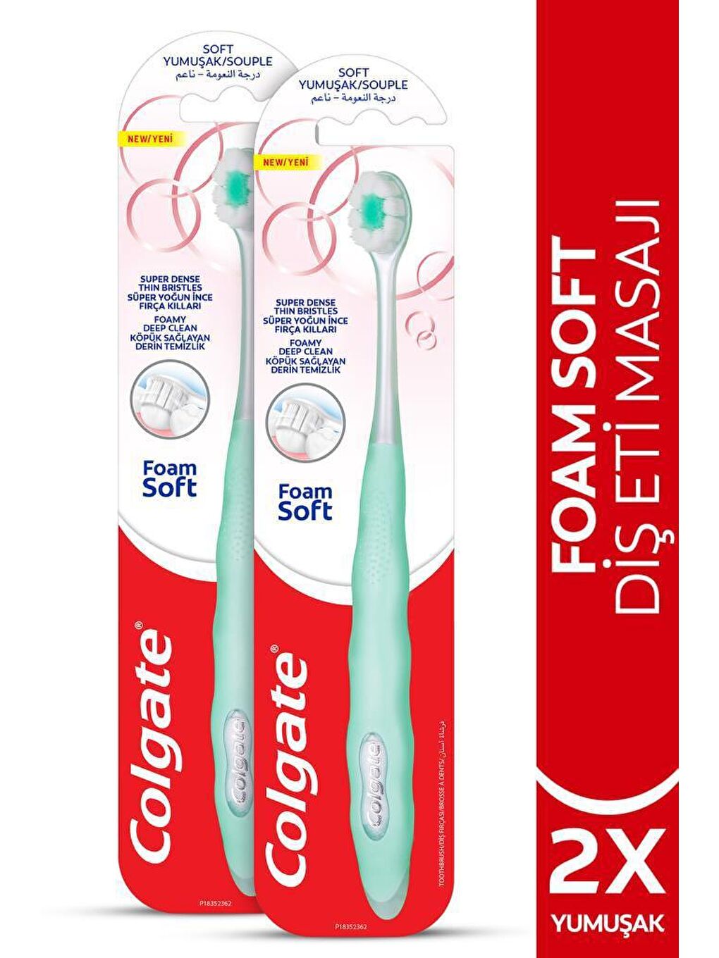 Colgate Açık Mavi FoamSoft Diş Eti Masajı Yumuşak Diş Fırçası  x 2 Adet