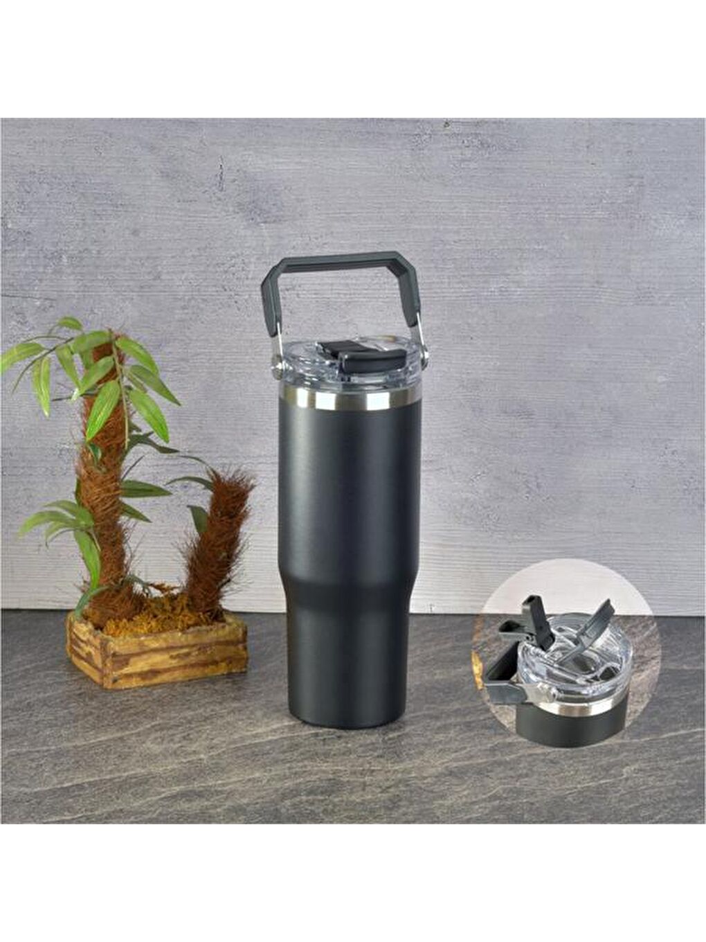 Pipetli Termos - Siyah - 900 ml