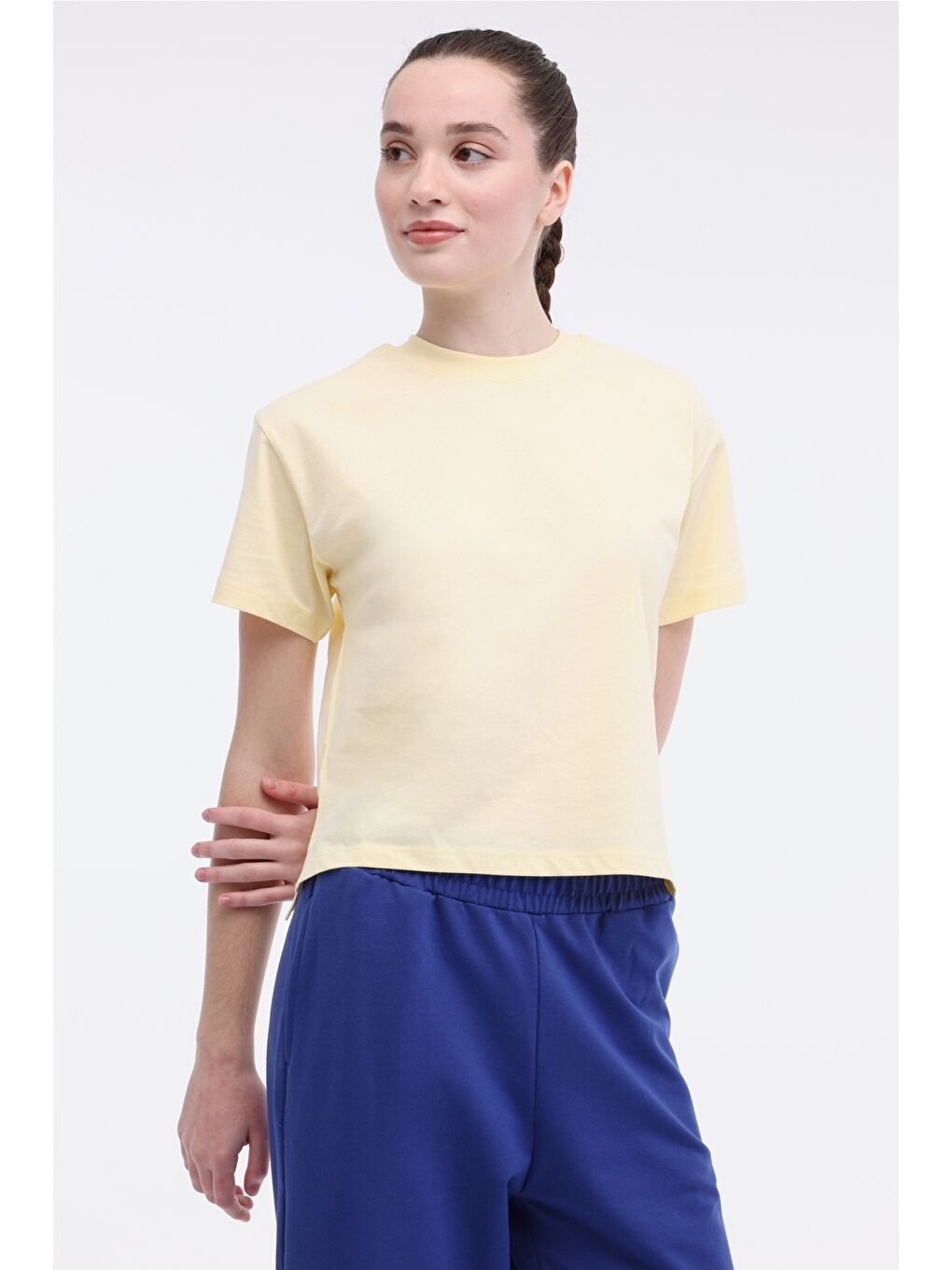 WL UNI 11KT70 5FX Sarı Kadın Kısa Kol T-Shirt