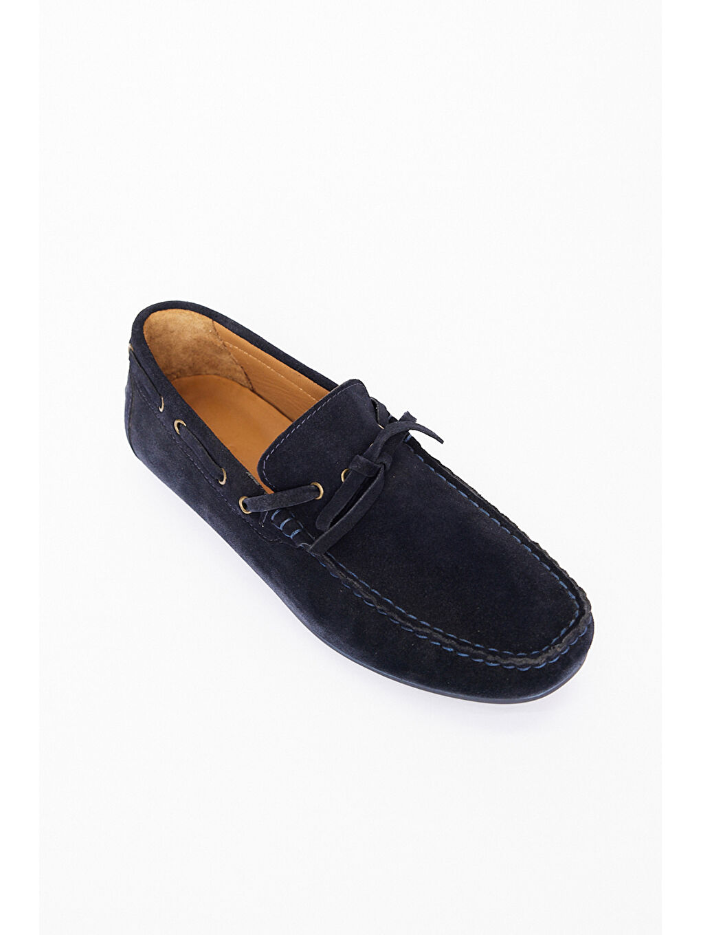 Erkek Lacivert %100 Süet Deri Casual Ayakkabı-2