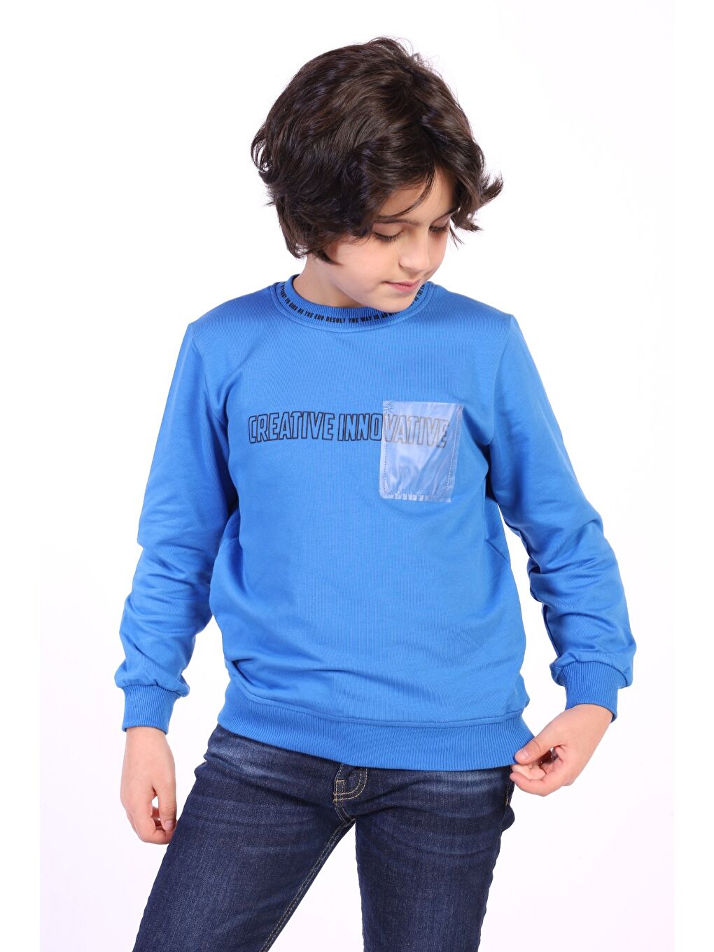 Mavi Erkek Çocuk Creatıve Innovatıve Baskılı Sweatshirt