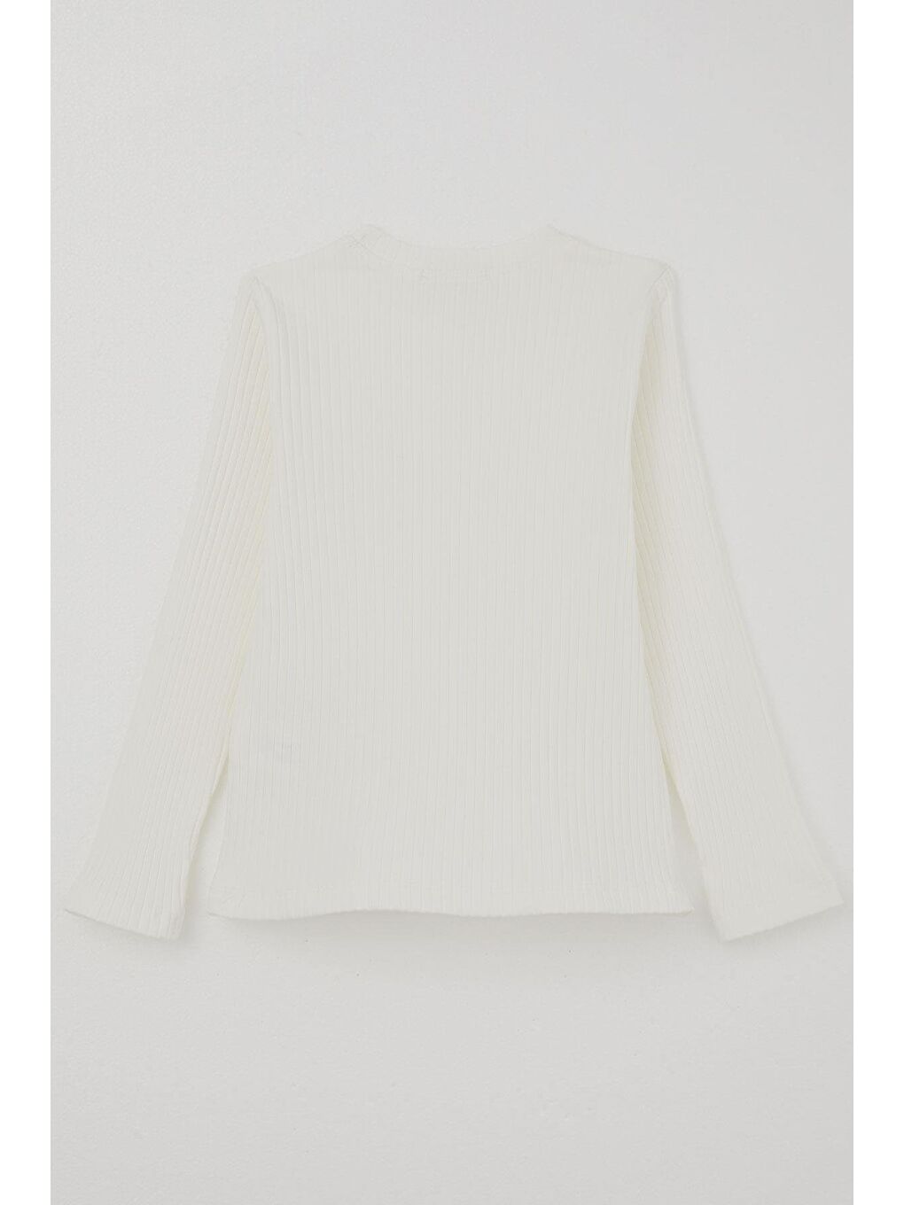 Kız Çocuk Uzun Kollu Tişört Güpür Armalı İncili Ekru (8-11 Yaş)-1