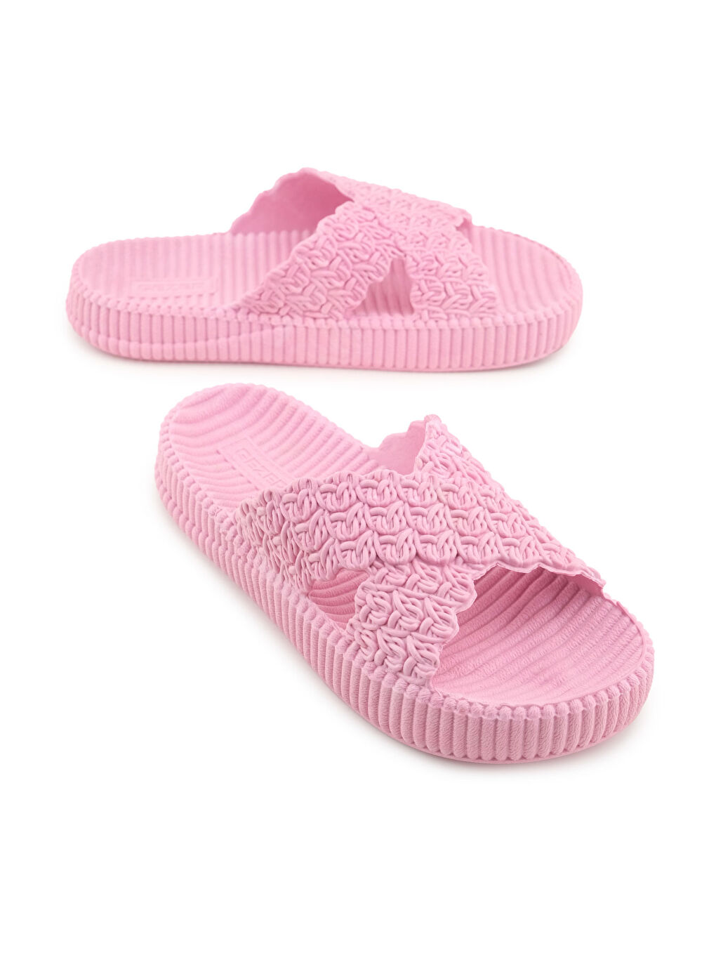 Pembe Kadın Yazlık Ev Banyo Islak Zemine Uygun Terlik