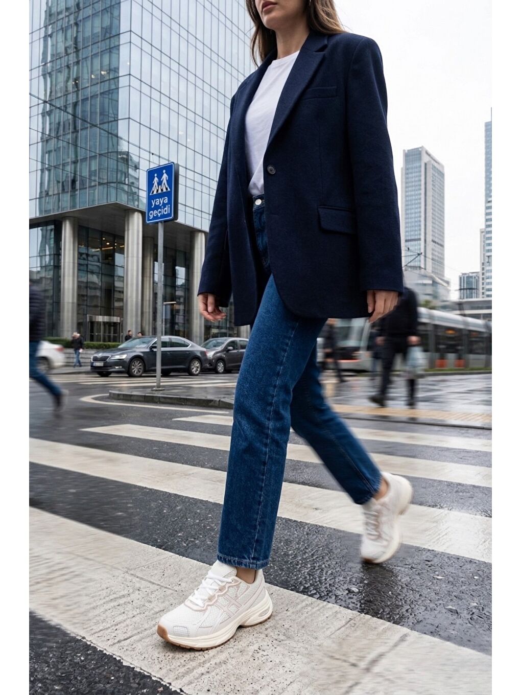 Bej HYNEX Kadın Kalın Taban Bağcıklı Günlük Sneaker Spor Ayakkabı-3