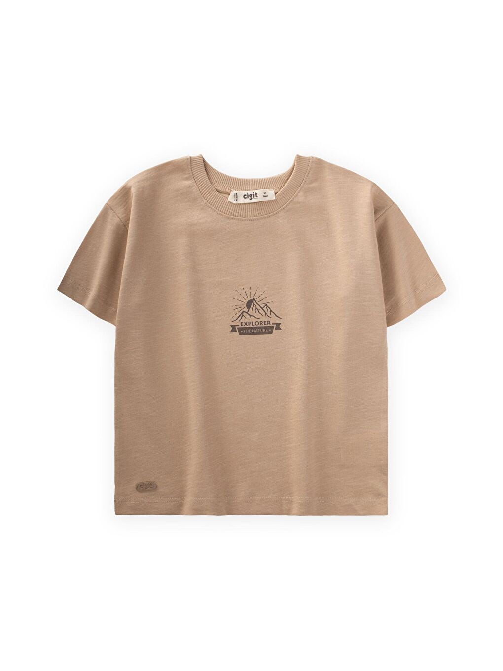 Bej Erkek Çocuk Baskılı Tişört