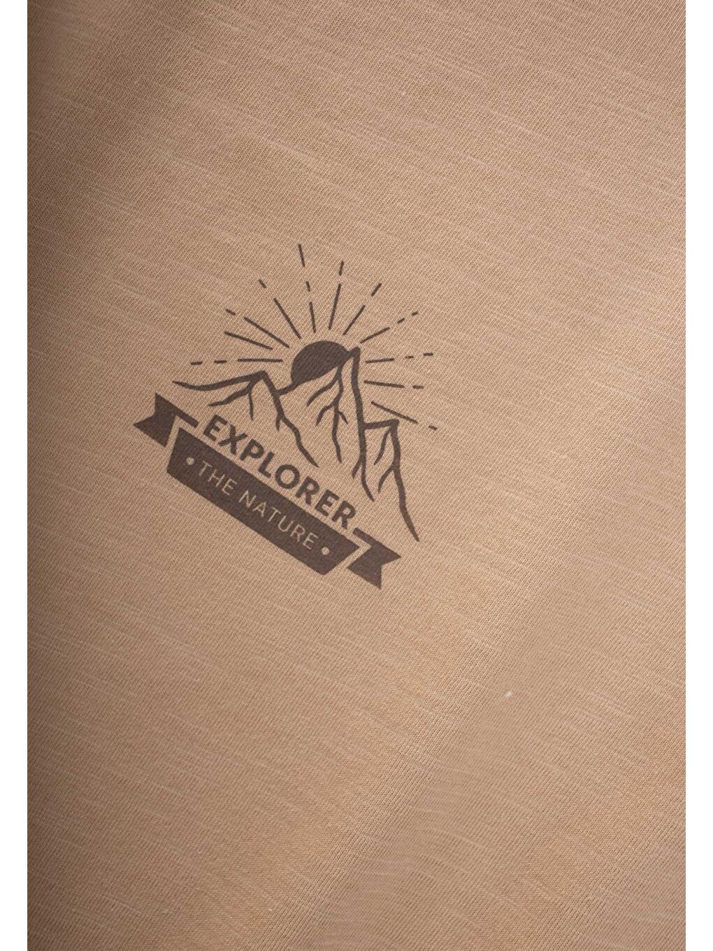 Bej Erkek Çocuk Baskılı Tişört-2