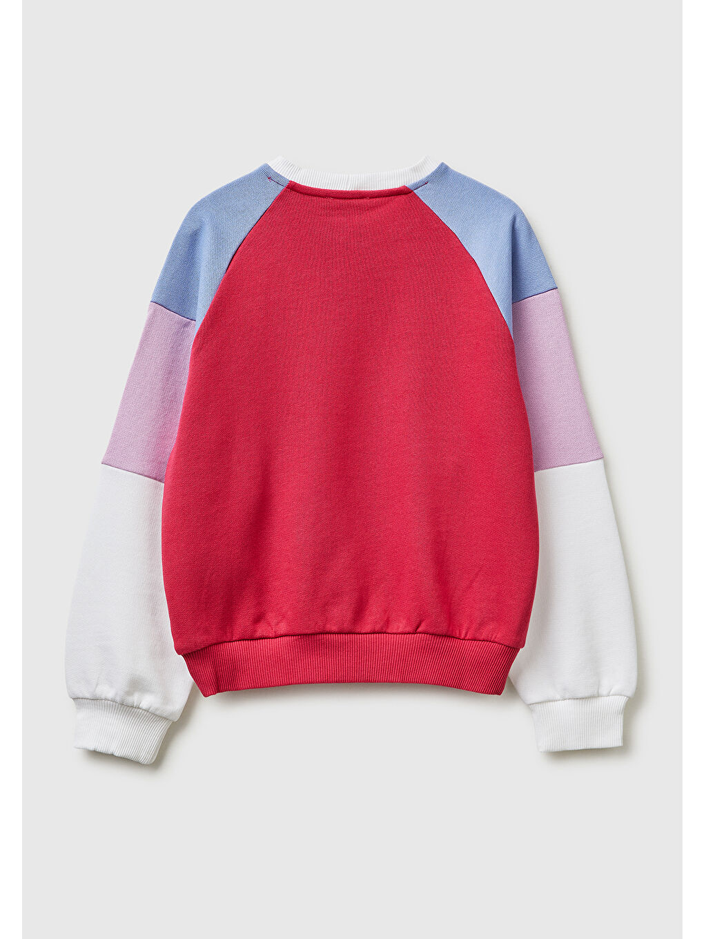 Karışık Kız Çocuk Renkli Renkli Baskılı Kontrast Detaylı Logolu Bisiklet Yaka Sweatshirt-1