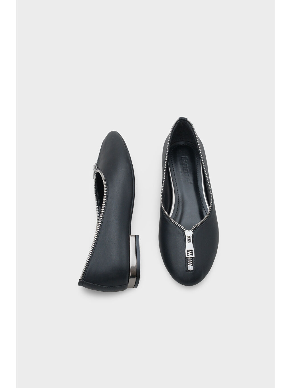 Siyah Laurella Kısa Topuklu Fermuarlı Kadın Babet-4