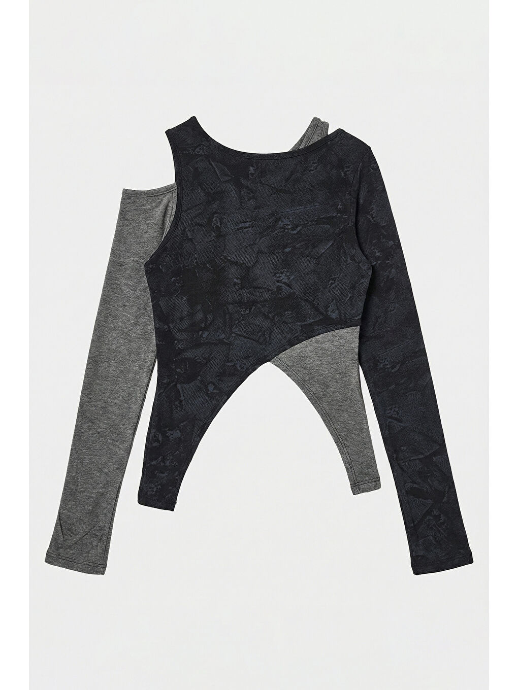 Kadın Siyah w5 Çift Parça Asimetrik Kesim Özel Tasarım Body-2