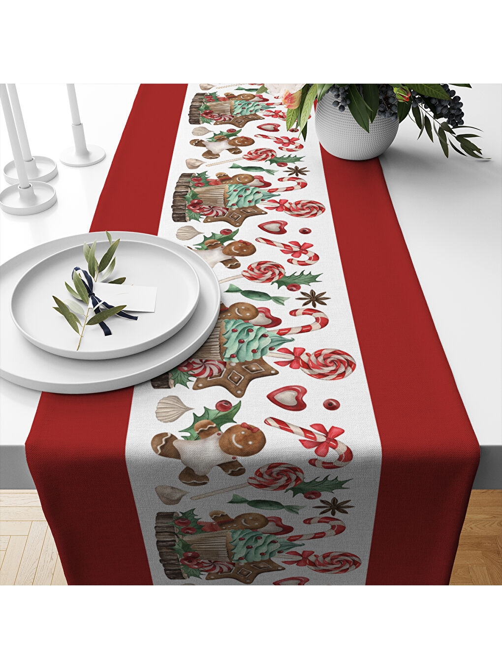 Karışık Yılbaşı Desenli Runner Modeli-1