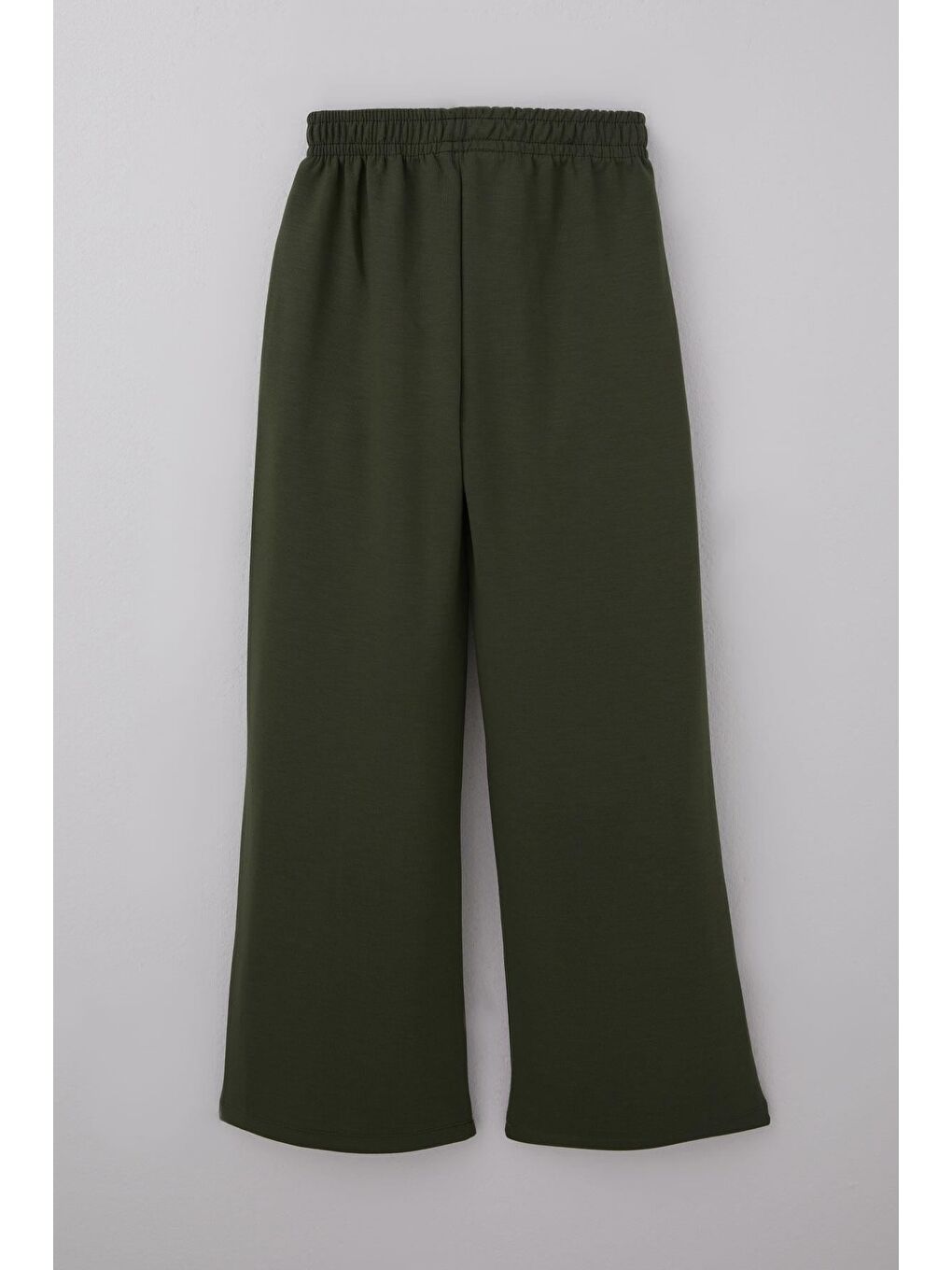 Kız Çocuk Eşofman Altı Çima Dikiş Detaylı Bağcık Aksesuarlı Cepli Haki Yeşil (9-14 Yaş)-1