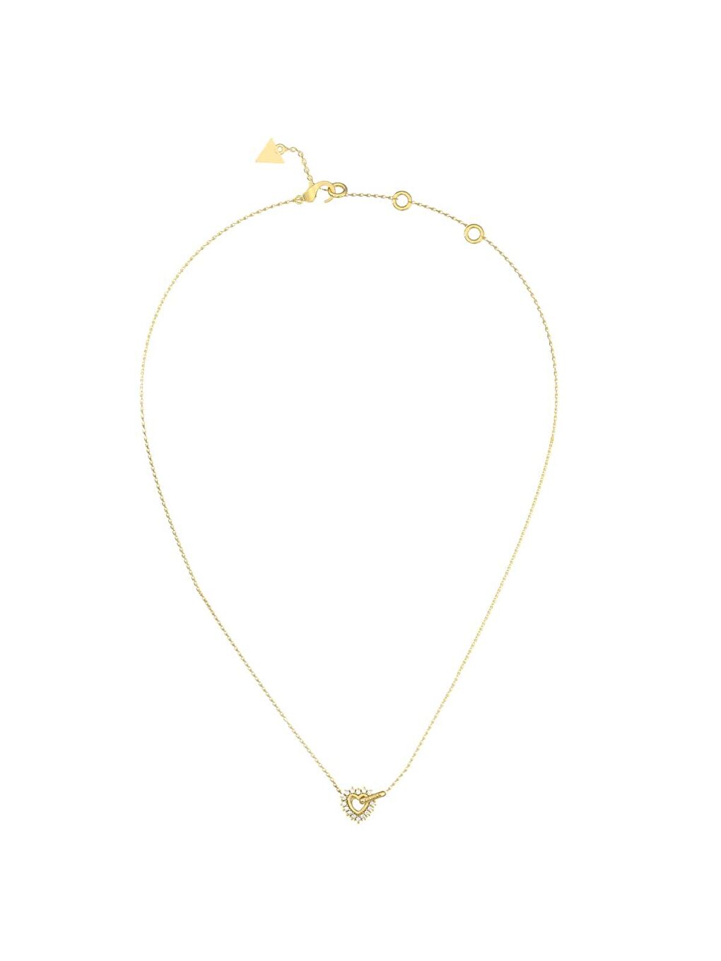 Sarı JGUJUBN05533JWYGTU Kalpli Kadın Kolye