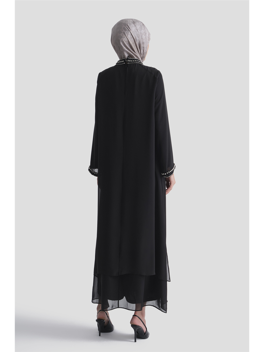 Taş Detaylı Elbise Siyah-6