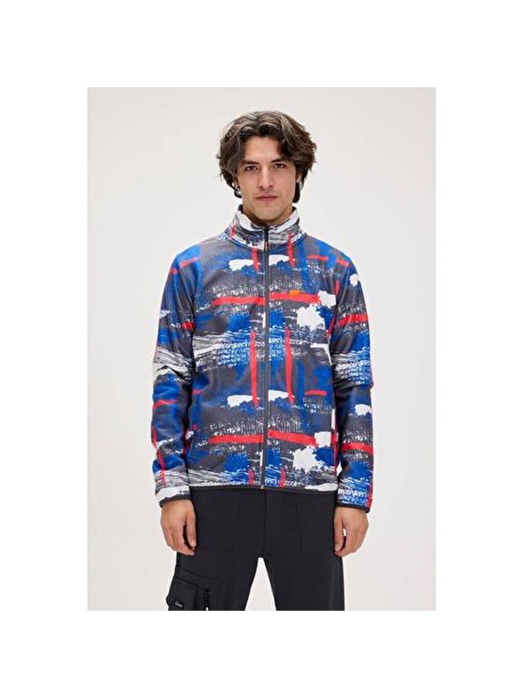 Karışık Full Zip Drew Polar Erkek Dik Yaka Fermuarlı Sweatshirt-3