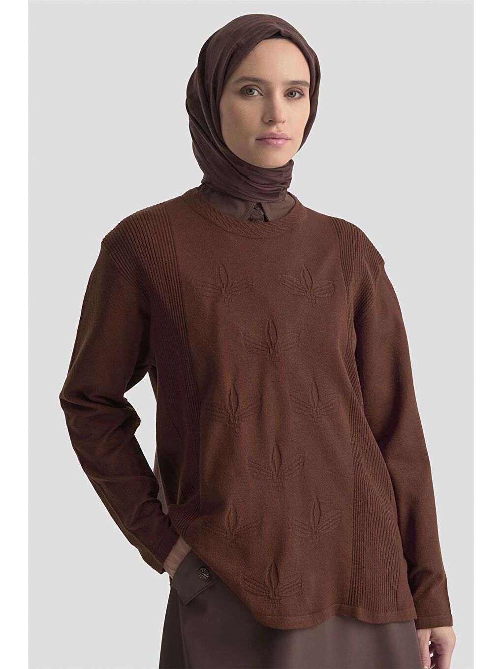 Desenli Kazak 25Kd7010 Kahverengi-3