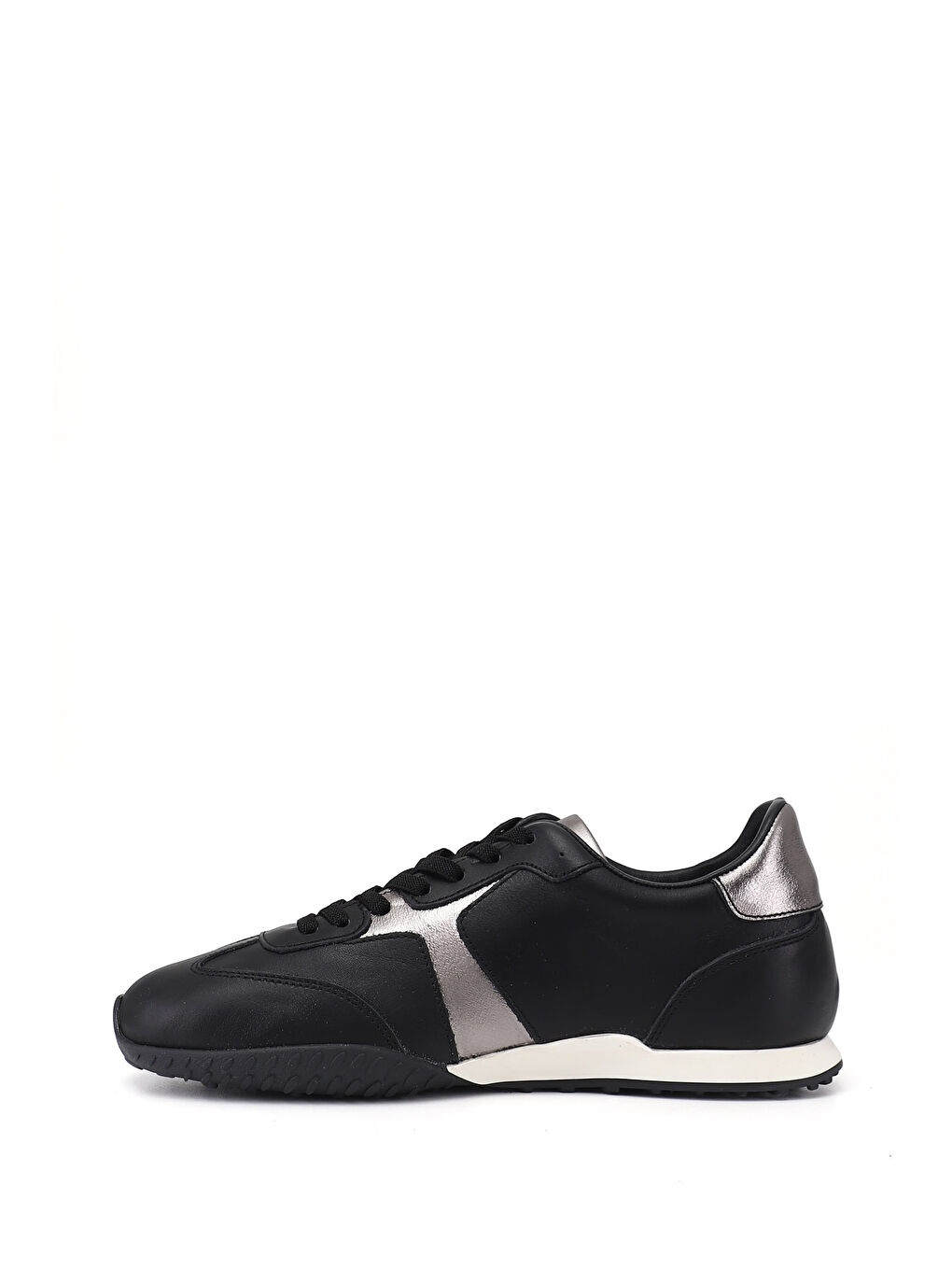 Siyah Kadın SİYAH Lastik Bağcıklı Hakiki Deri Sneaker-2
