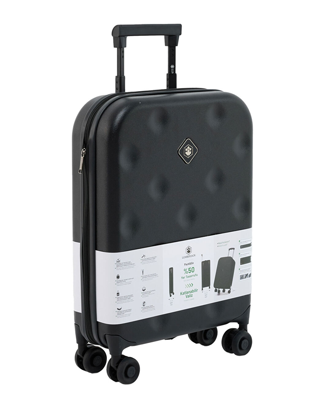 Katlanabilir Valiz -K 5FX Siyah Unisex Küçük Boy Valiz-1