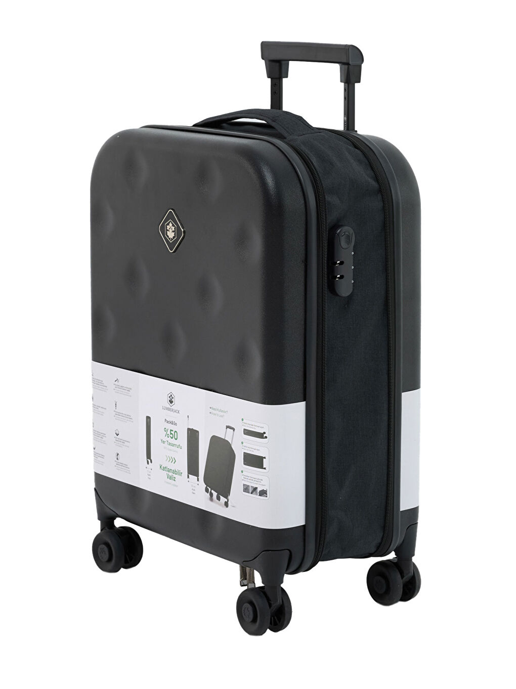 Katlanabilir Valiz -K 5FX Siyah Unisex Küçük Boy Valiz-2