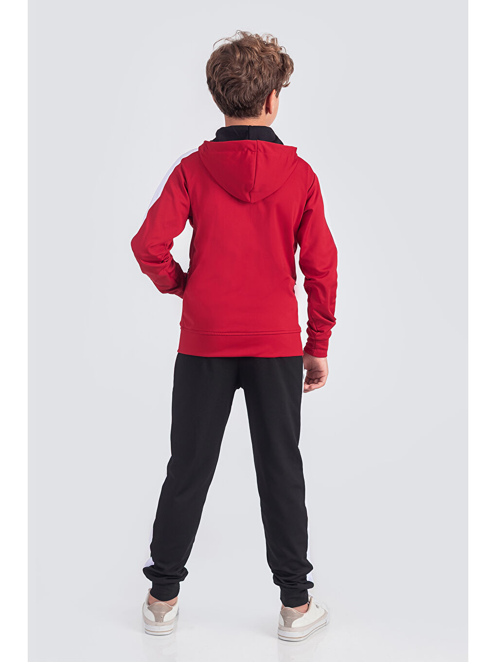 Kırmızı Kapüşonlu Dalkgıç Kumaş Eşofman Takımı Potential ESF2574-3