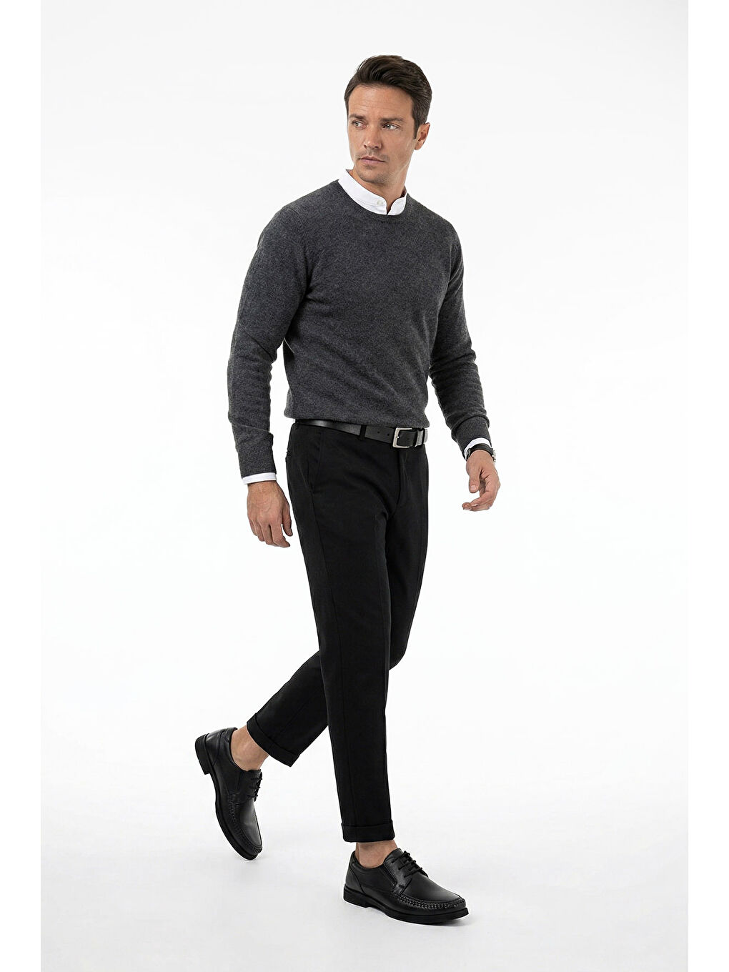 Siyah Erkek SİYAH Bağcıklı Hakiki Deri Klasik Ayakkabı-2