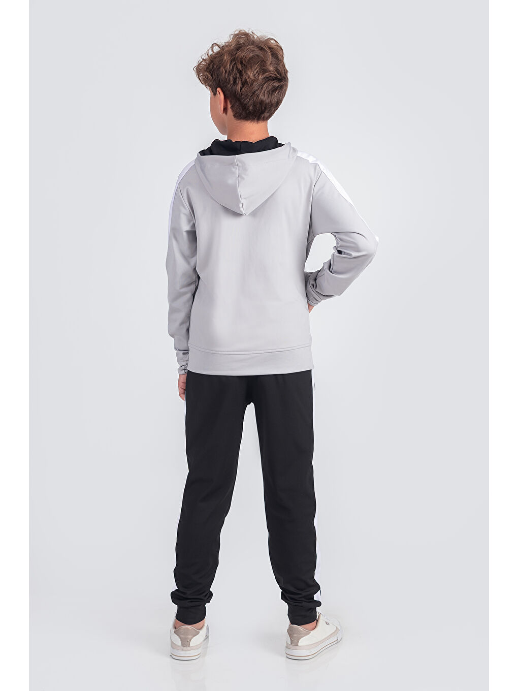 Gri Kapüşonlu Dalkgıç Kumaş Eşofman Takımı Potential ESF2574-2