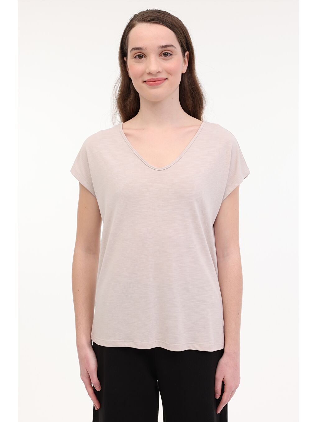 WL JOIN 11KT903 5FX Gri Kadın Kısa Kol T-Shirt