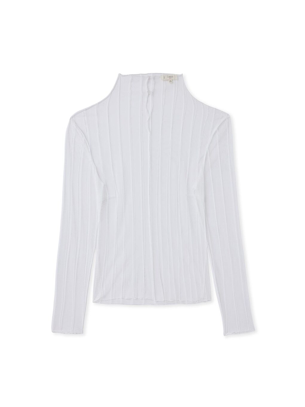 Çizgili Transparan Bluz - Ekru-1