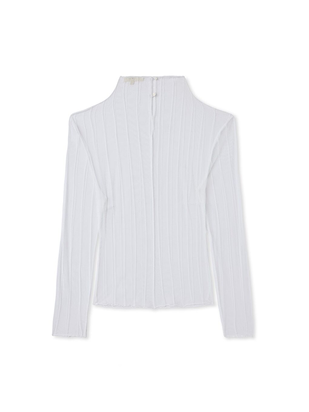 Çizgili Transparan Bluz - Ekru-2