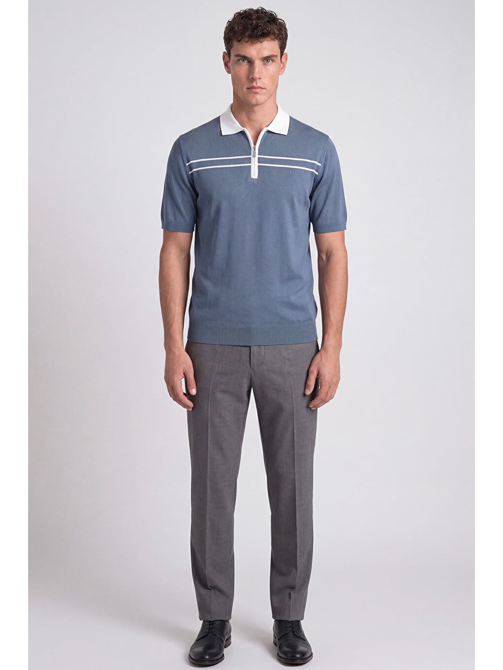 Mavi Regular Fit Fermuarlı Polo Yaka Örme Triko T-shirt-1