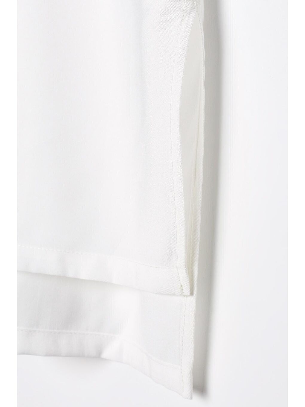 Ekru Kolları Büzgülü Yırtmaçlı Gömlek Tunik-4