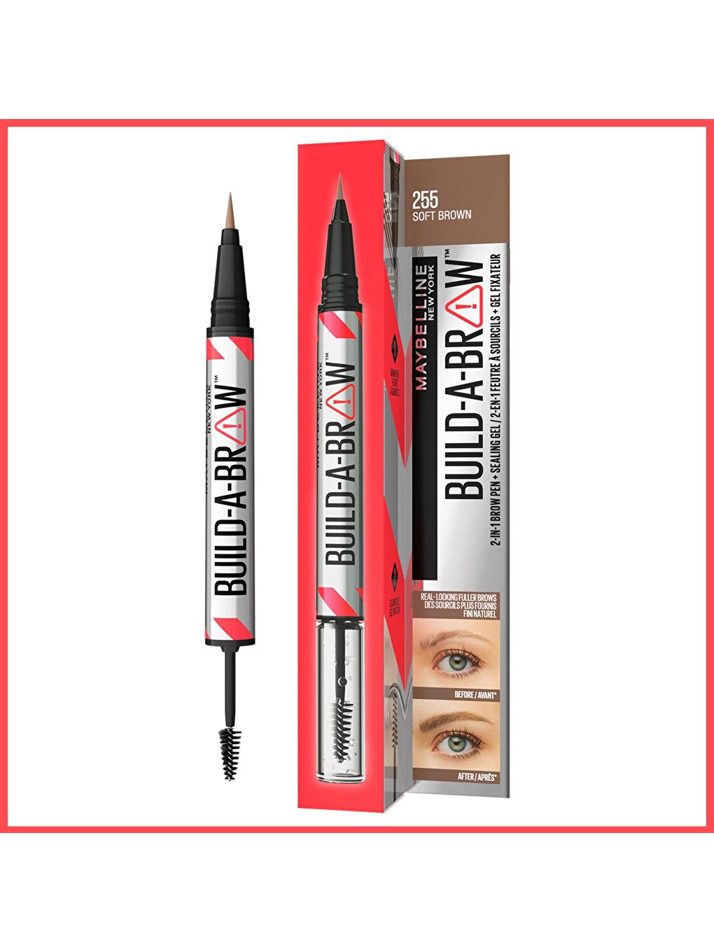 MAYBELLINE NEWYORK Kahverengi Build a Brow 2in1 Kaş Kalemi ve Jeli Soft Brown - 1