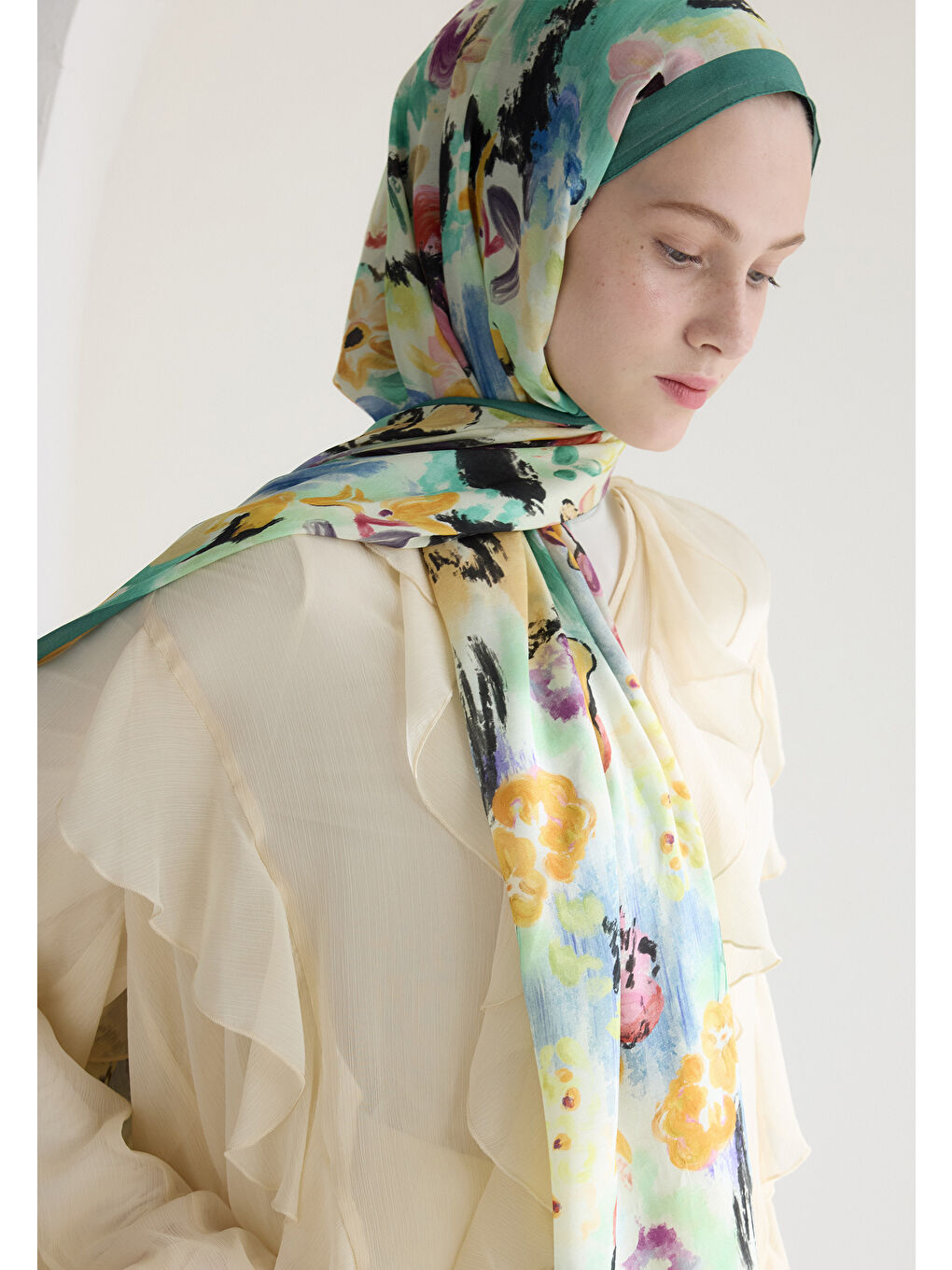 Yeşil VINNIE FLOŞ VİSKON ŞAL SOFT YEŞİL-1