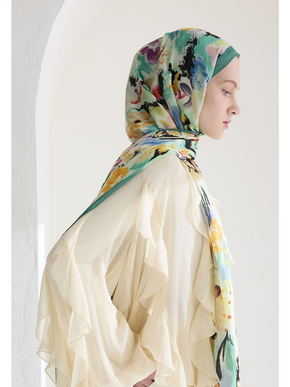 Yeşil VINNIE FLOŞ VİSKON ŞAL SOFT YEŞİL-2