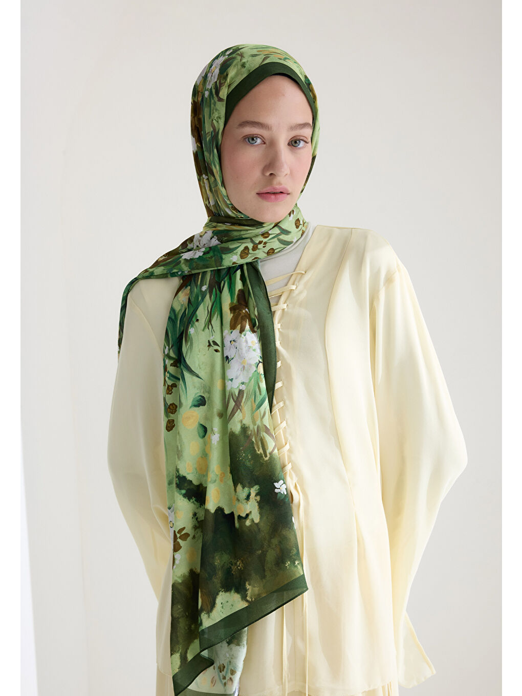 Yeşil SWEET GARDEN FLOŞ VİSKON ŞAL SOFT YEŞİL-1