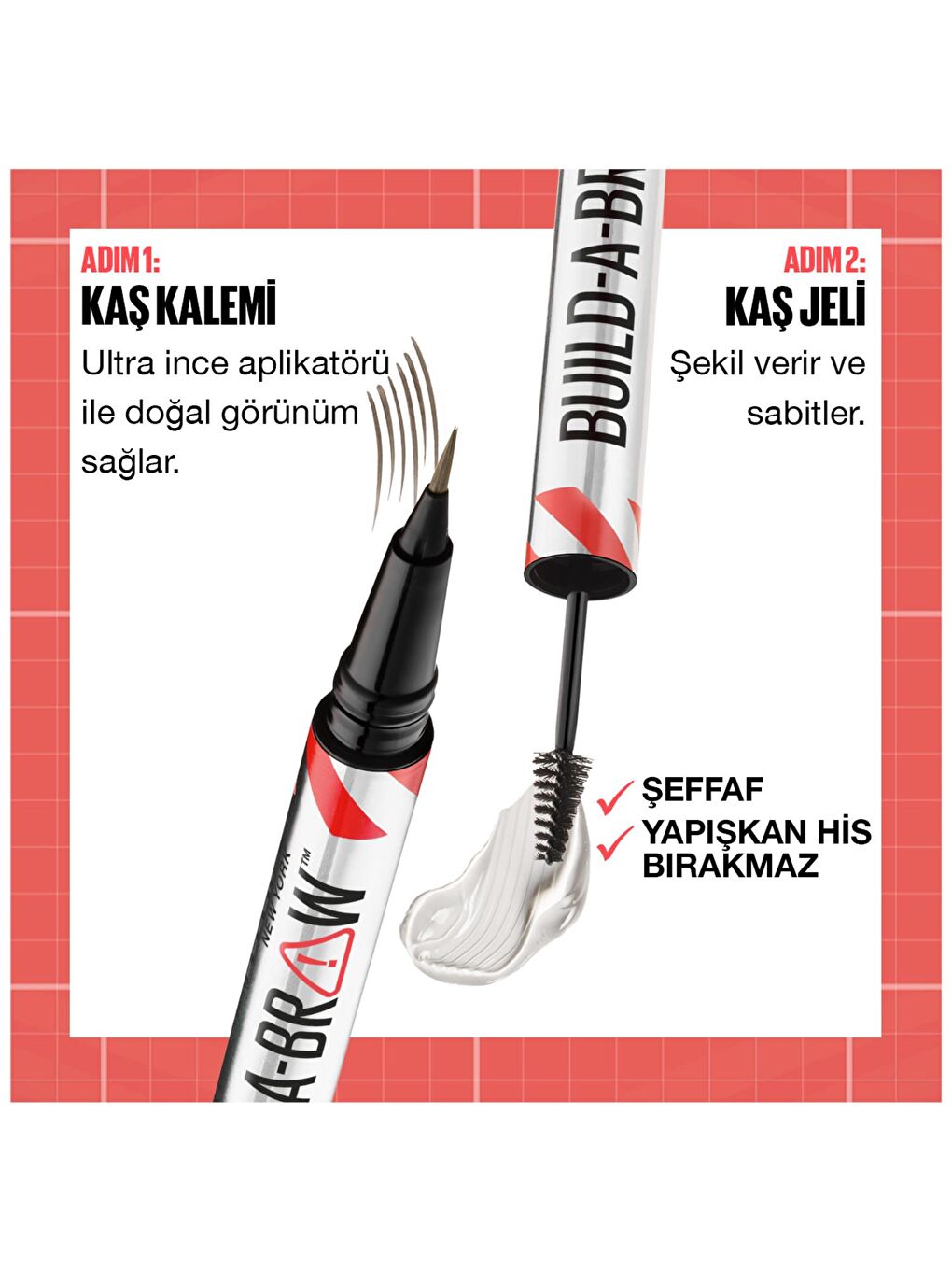 MAYBELLINE NEWYORK Kahverengi Build a Brow 2in1 Kaş Kalemi ve Jeli Soft Brown - 3