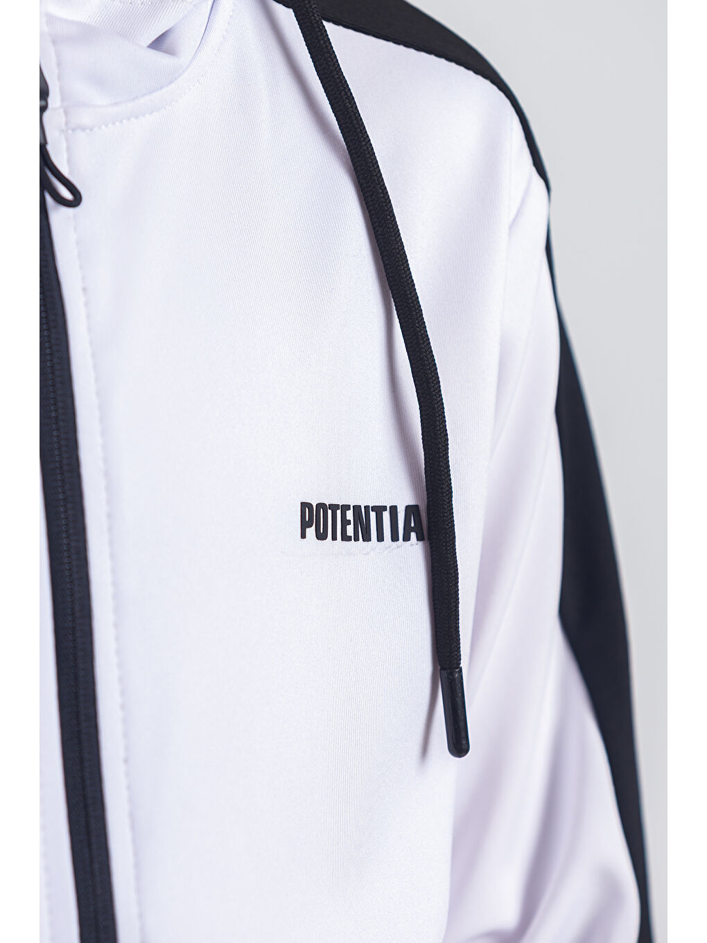 Beyaz Kapüşonlu Dalkgıç Kumaş Eşofman Takımı Potential ESF2574-3