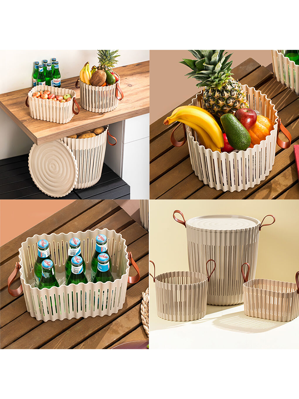 Bej 4315 Kapicino 3'lü Sepet Seti