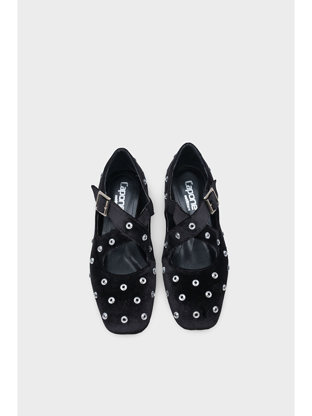 Kahverengi Janeta Kadife Küt Burunlu Zımbalı Çapraz Bantlı Kadın Babet-5