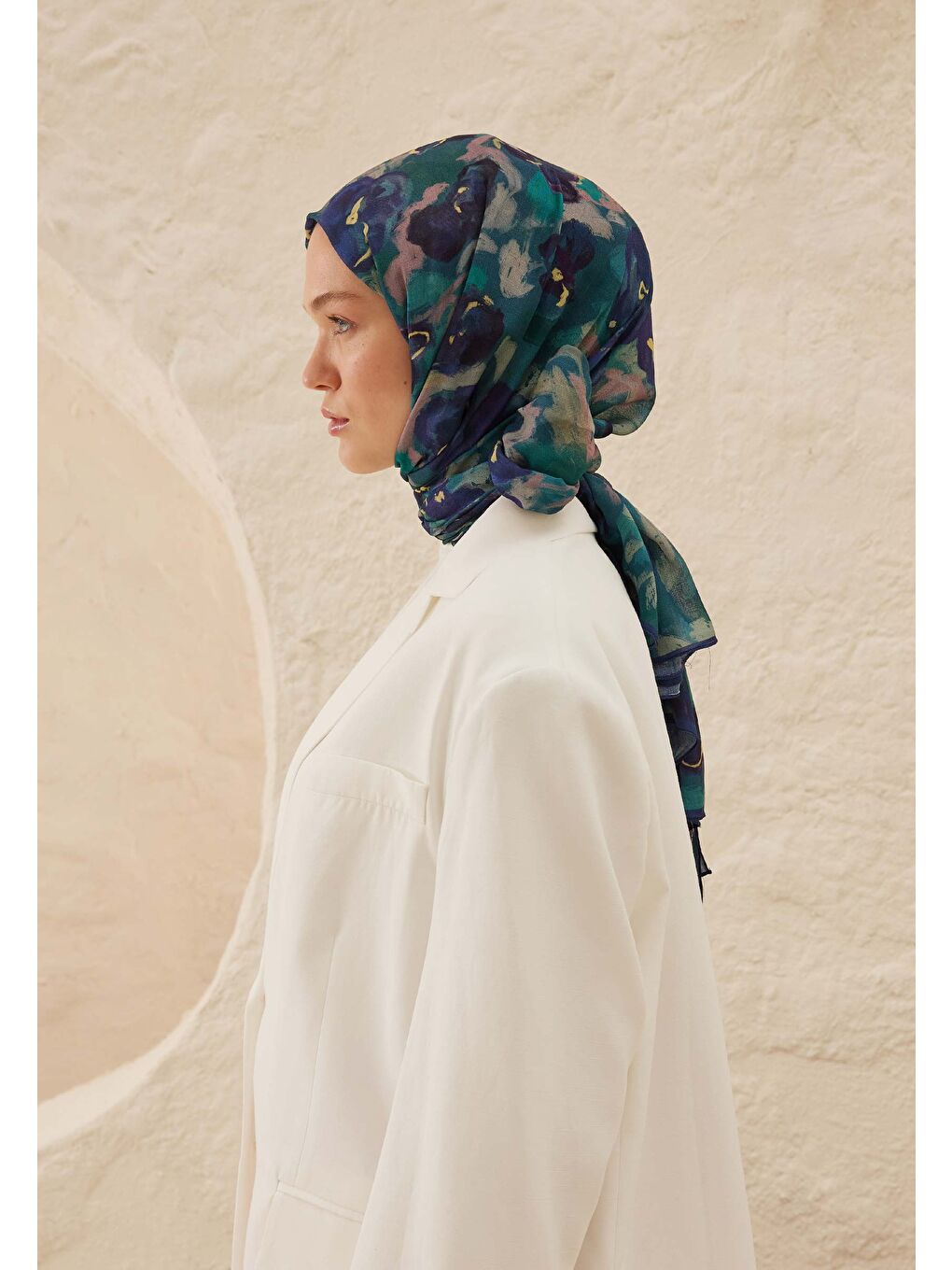 Mavi HOPE DESEN RAMİ ŞAL MAVİ-3