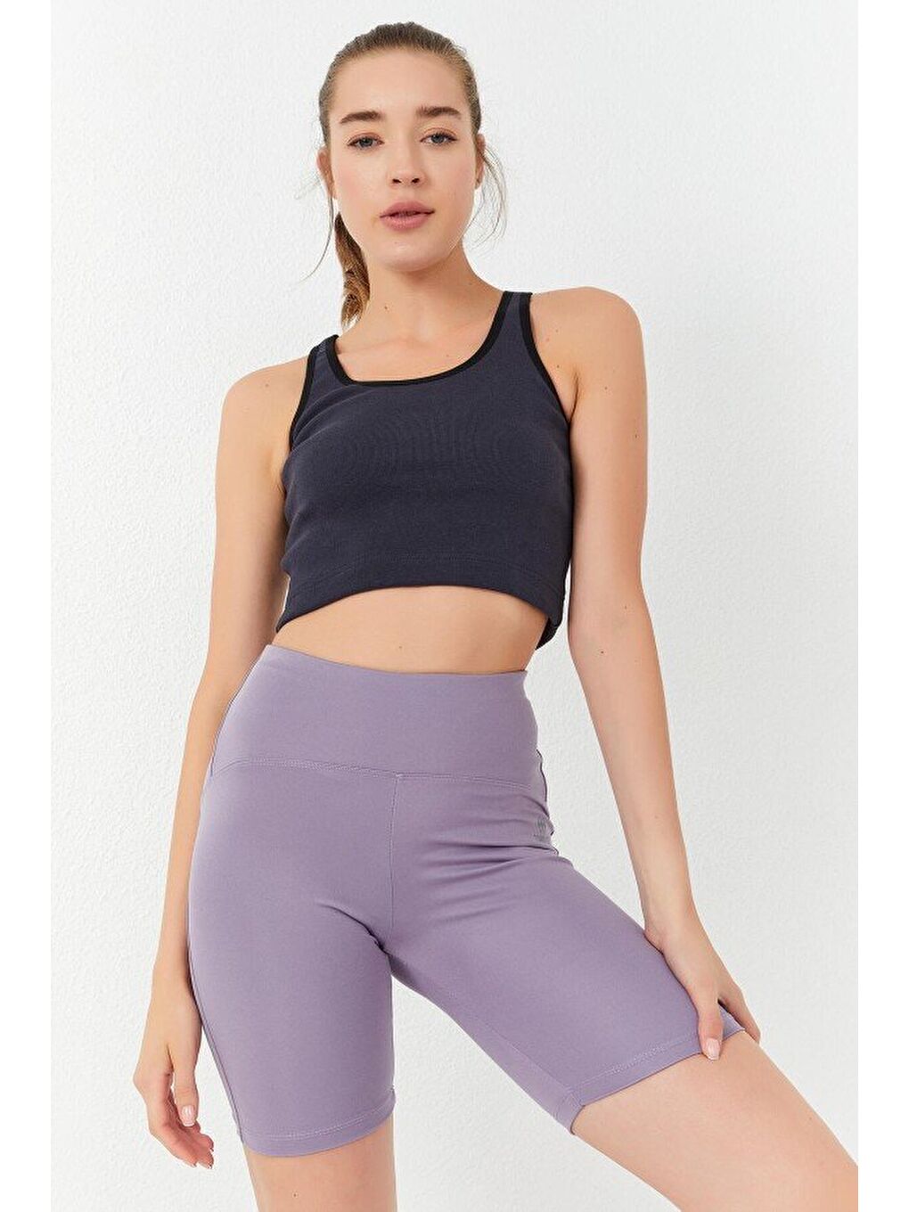 Haki Basic U Yaka 5li Paket Kadın Crop Top Atlet - 97162-2